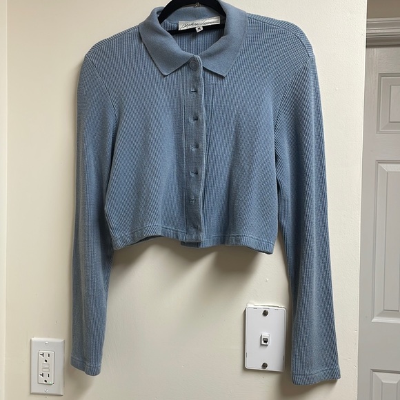 Blue cropped cardigan - Picture 2 of 2